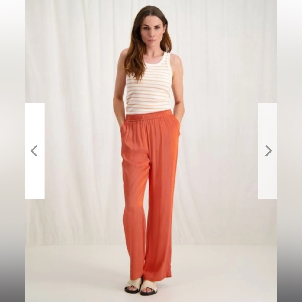 NWT Circle of Trust burnt orange satin Helen matching set - XS